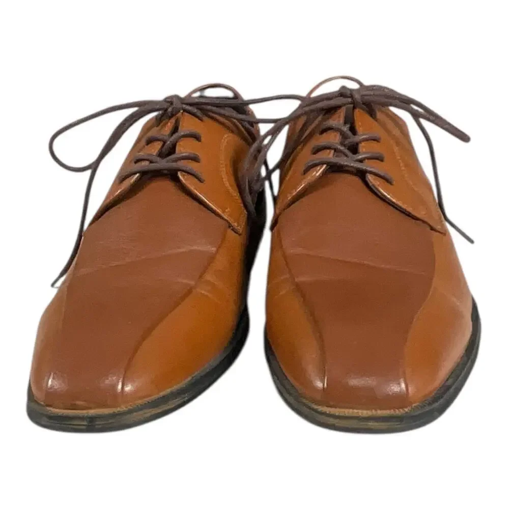 ALFANI Tan Sethtan Dress Shoes Mens Size 8 Work Wear Wedding Formal Used Once